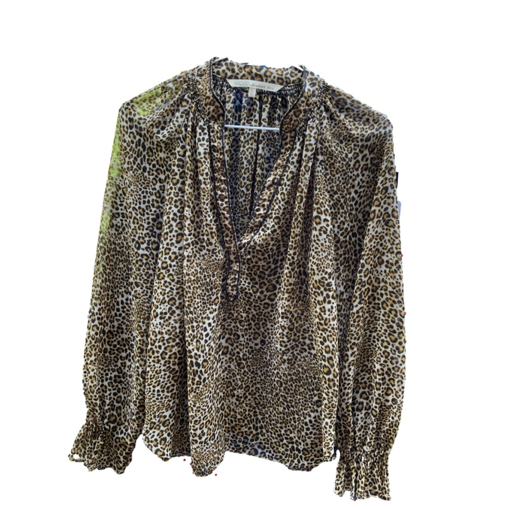 Rachel Roy Leopard Print Blouse Size Small